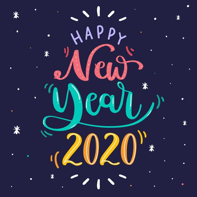 Красочные надписи с новым годом 2020