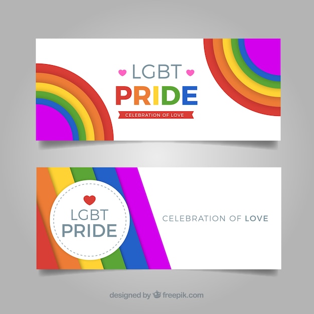 Colorful lgbt pride banners