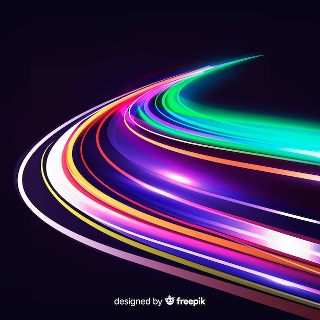 Free vector colorful light trail background