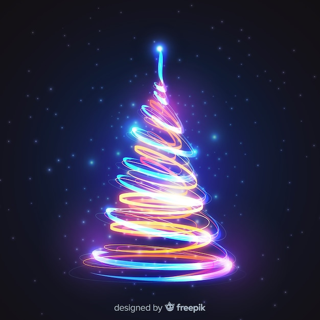 Colorful lights christmas tree