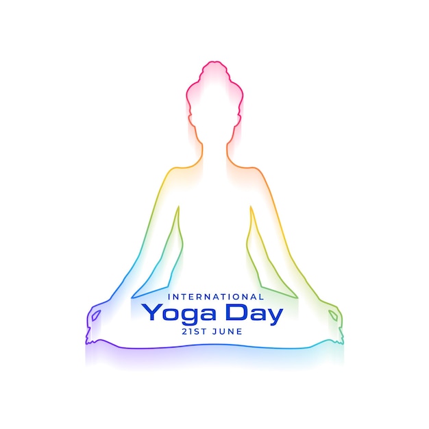 Free vector colorful line style international yoga day event background design