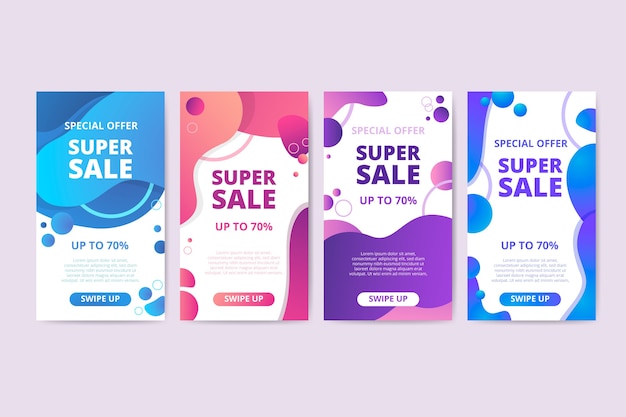 Colorful liquid sales banner collection