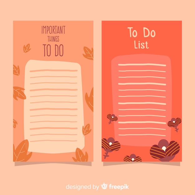 Colorful to do list collection with flat design