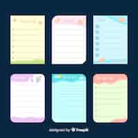 Free vector colorful to do list collection with flat design