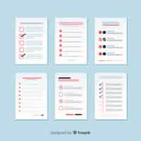 Free vector colorful to do list collection with flat design