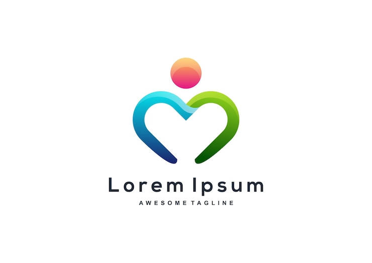 Free Vector colorful logo abstract love people template