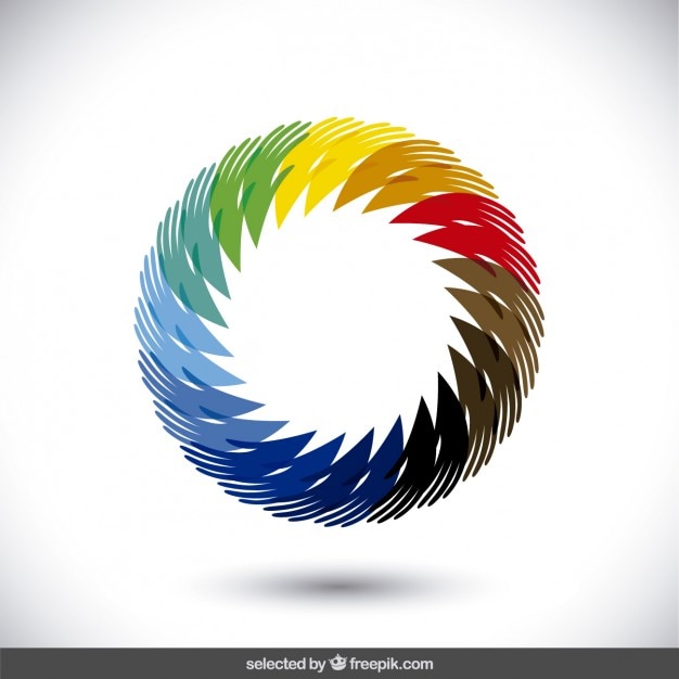 Бесплатное векторное изображение Красочный логотип сделаны с руки силуэты