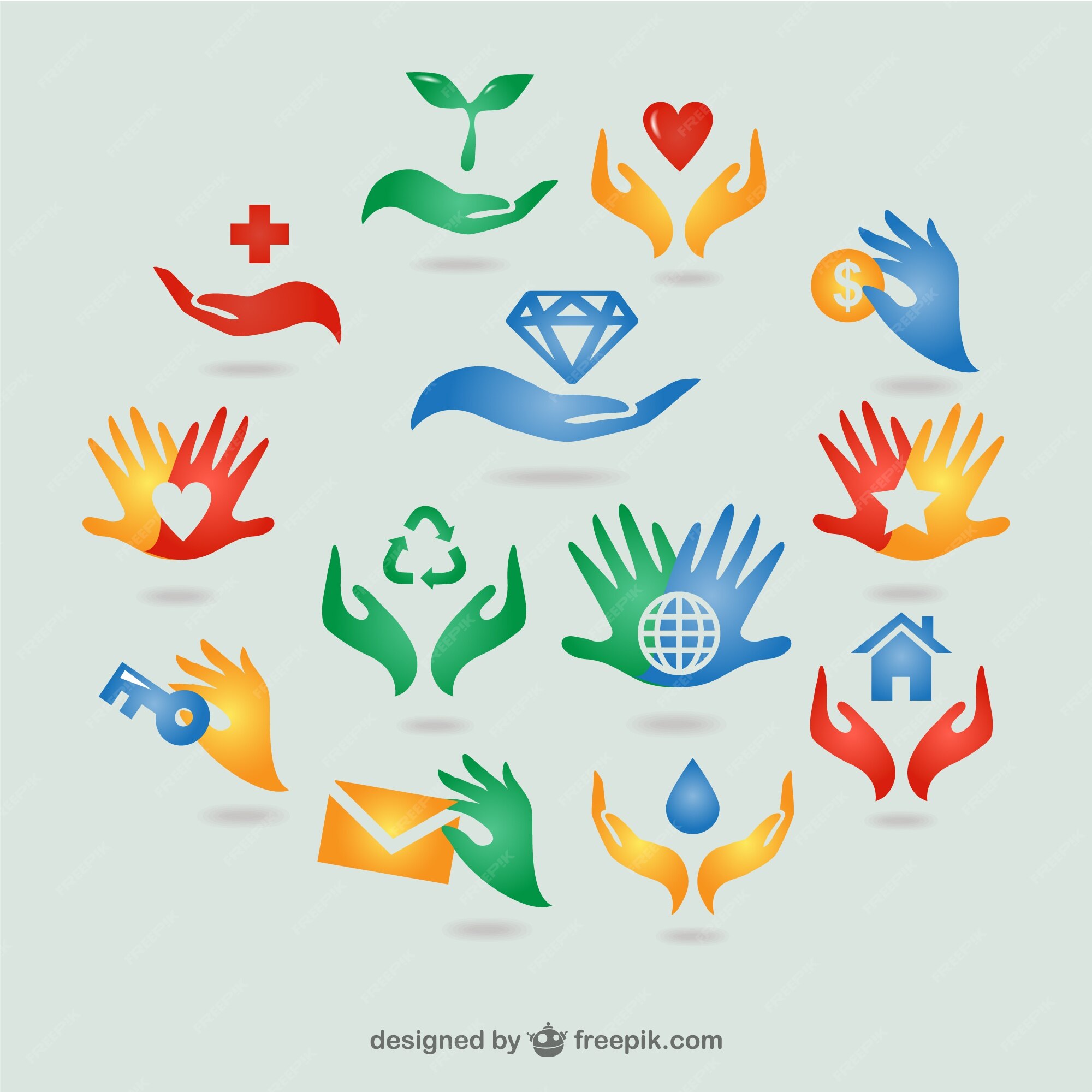 Donation And Volunteer Work Icons. Symbols Or Logo Of Human Care,  Assistance For Health, Help And Hope Sign, Medical Charity And Blood  Giving. Flat Design Elements In Red Color. Royalty Free SVG