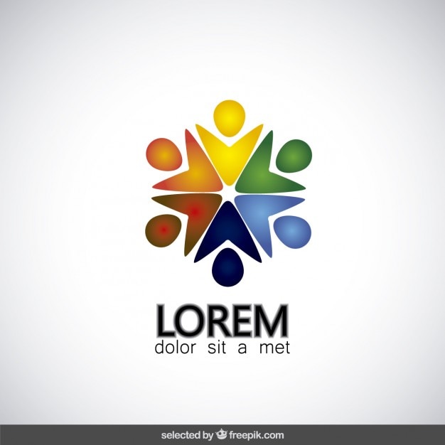 Colorful logo with abstract shape