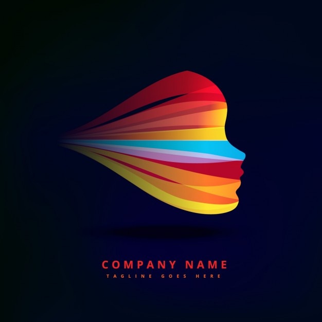 Бесплатное векторное изображение Красочный логотип с овала лица
