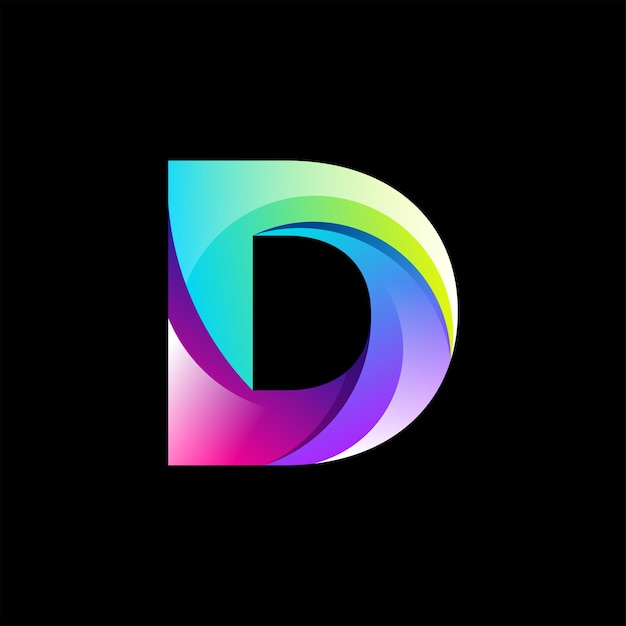 Free vector a colorful logo with the letter d on it