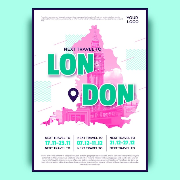 Free vector colorful london travel poster