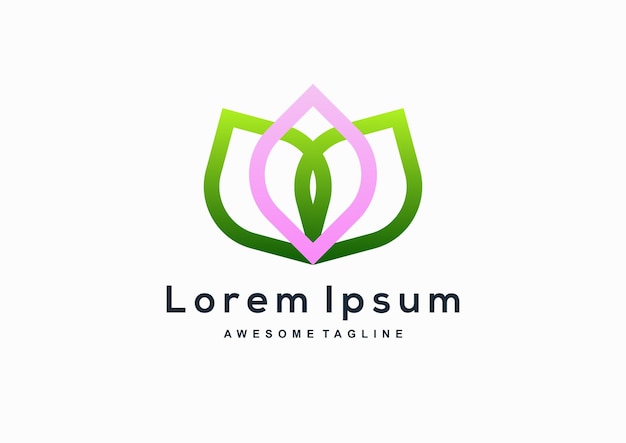 Colorful lotus logo design inspiration vector