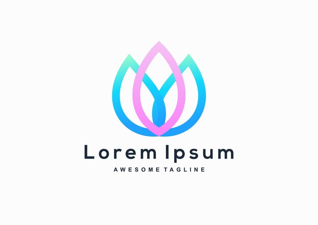 Colorful lotus logo design inspiration vector