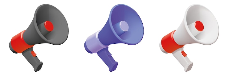 Free Vector colorful loudspeakers megaphone set