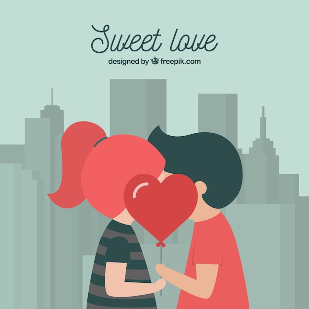 Free vector colorful love composition with flat design