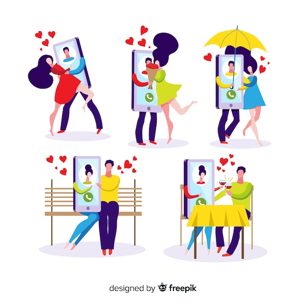 Colorful love composition with modern style