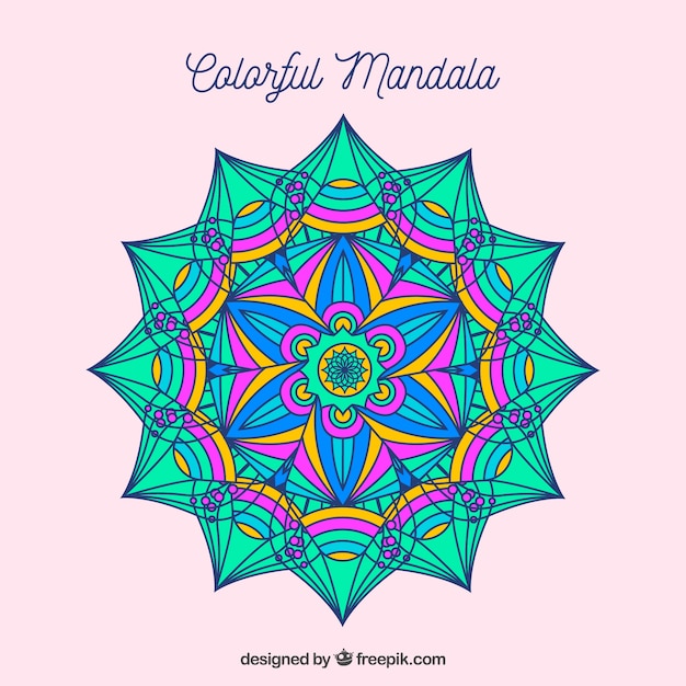 Vettore gratuito sfondo colorato mandala