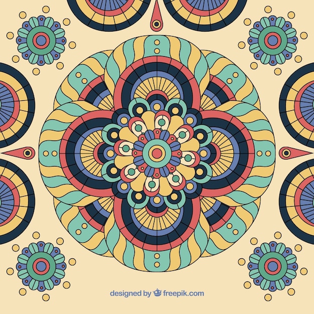 Free vector colorful mandala background