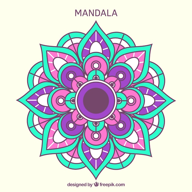 Vettore gratuito sfondo colorato mandala