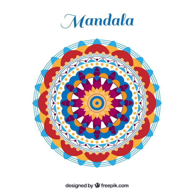 Colorful mandala in flat style