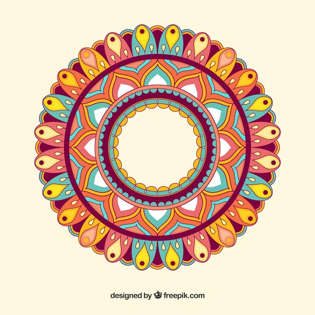 Colorful mandala in flat style