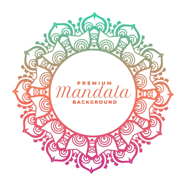 Colorful mandala frame design with text space