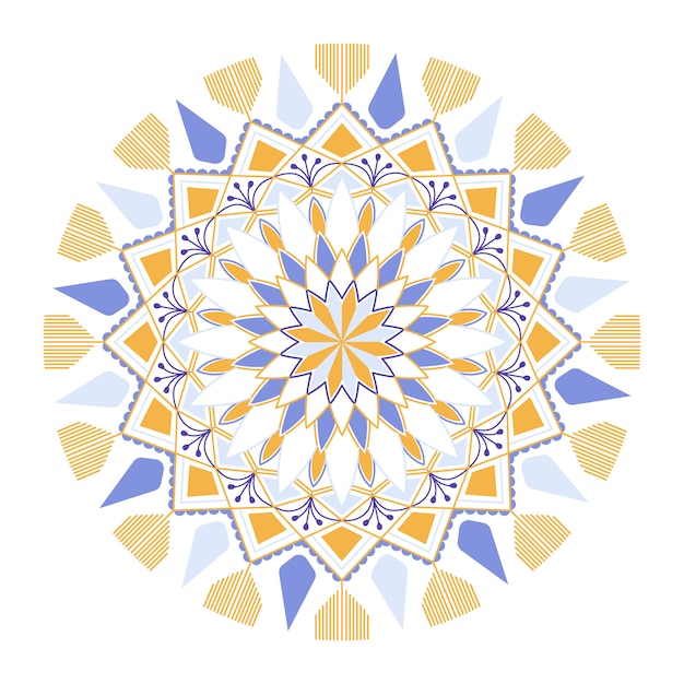 Colorful mandala pattern on white background