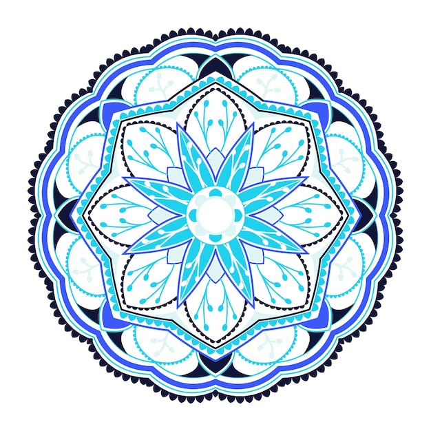 Colorful mandala pattern on white background