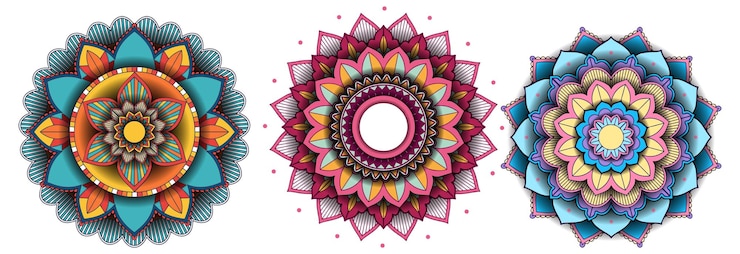 Free Vector colorful mandala patterns collection