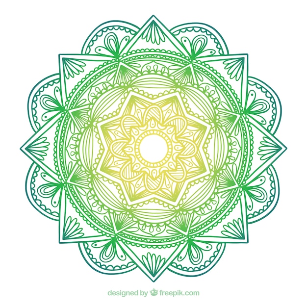 Free vector colorful mandala with ornaments