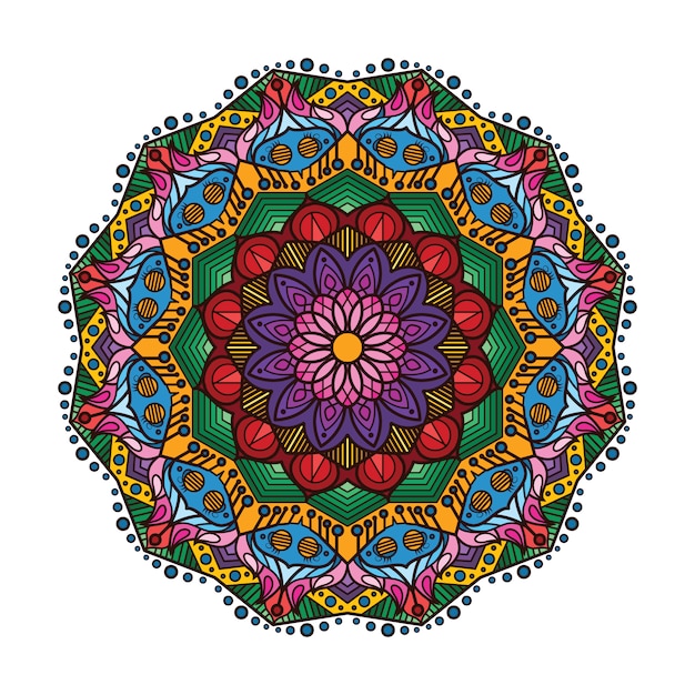 Vettore gratuito mandala colorato