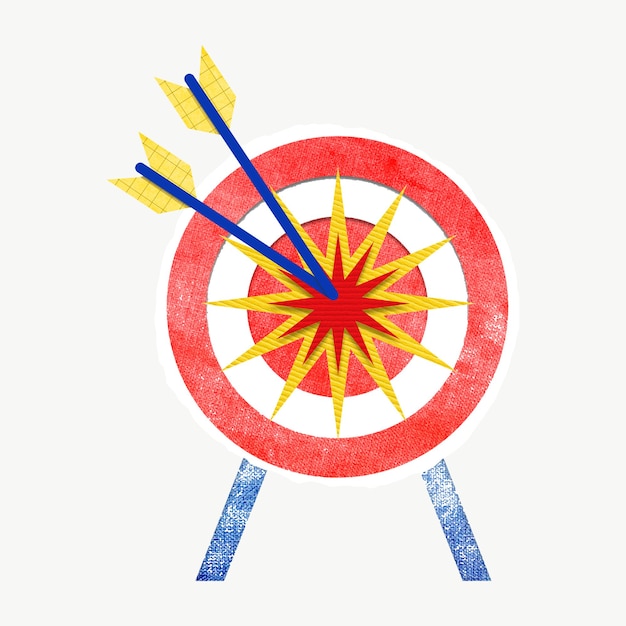 Colorful market targeting graphic with dart and arrow