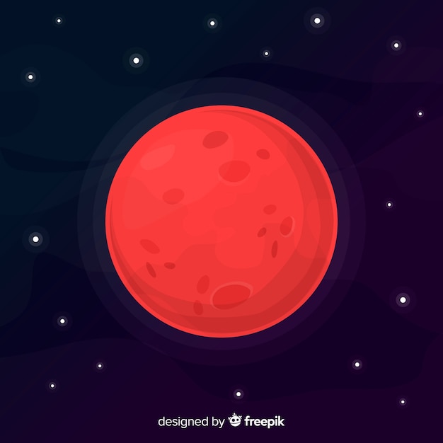 Colorful mars background with flat design