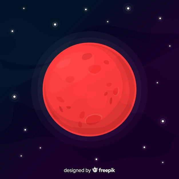 Красочный фон Марса с плоским дизайном