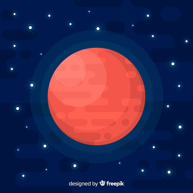 Colorful mars background with flat design