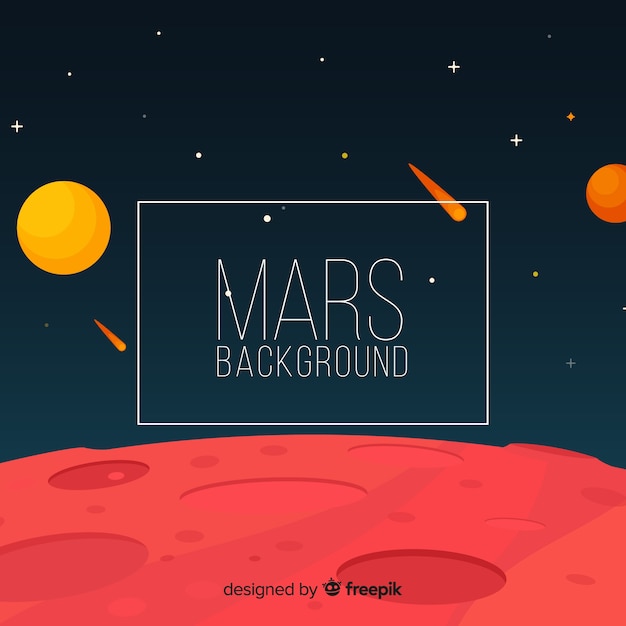 Marte colorato sfondo con design piatto