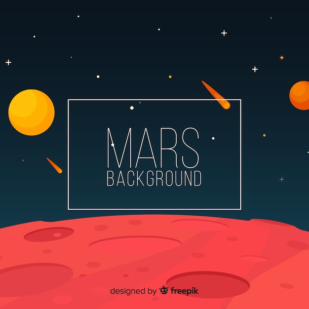 Colorful mars background with flat design