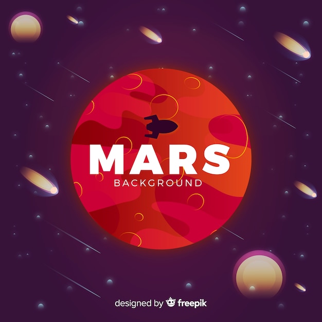 Colorful mars background with flat design