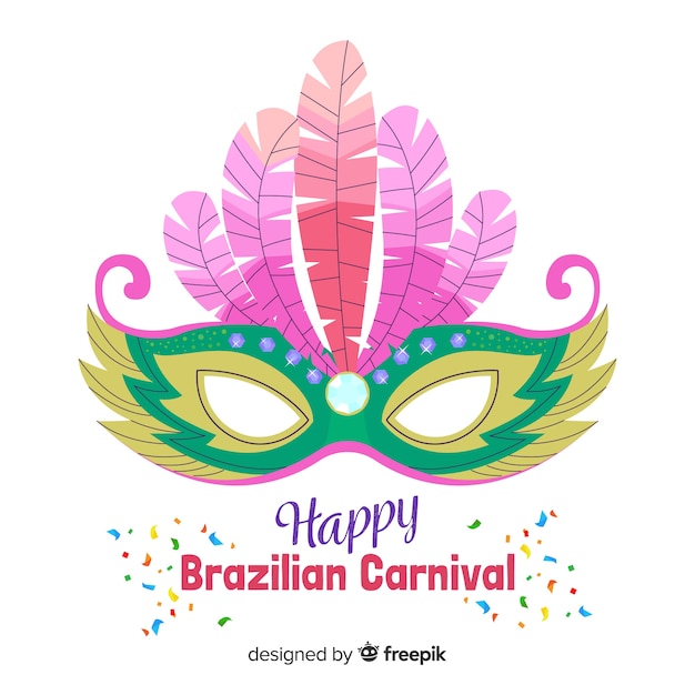 Vettore gratuito priorità bassa di carnevale brasiliano maschera colorata