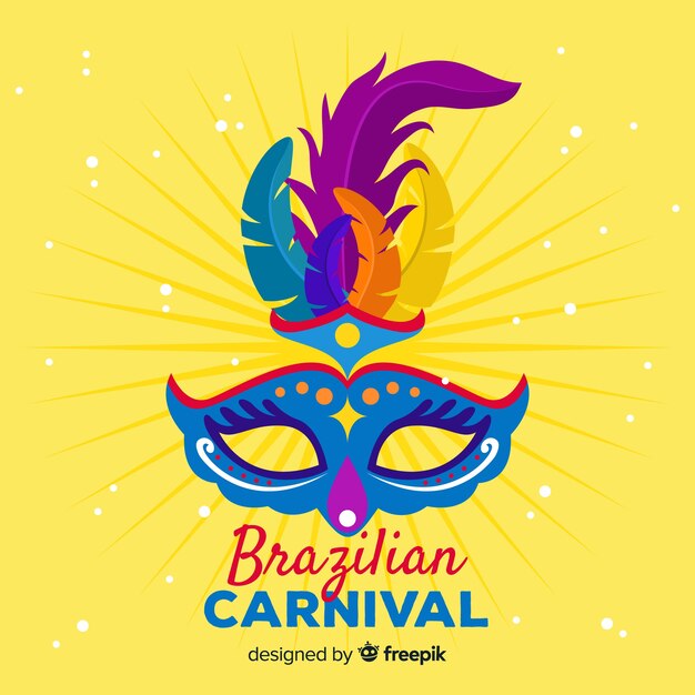 Colorful mask brazilian carnival background
