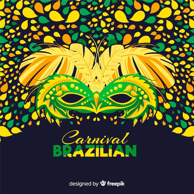 Colorful mask brazilian carnival background