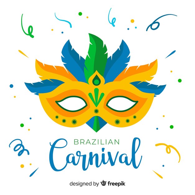 Colorful mask brazilian carnival background