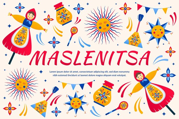 colorful maslenitsa illustration
