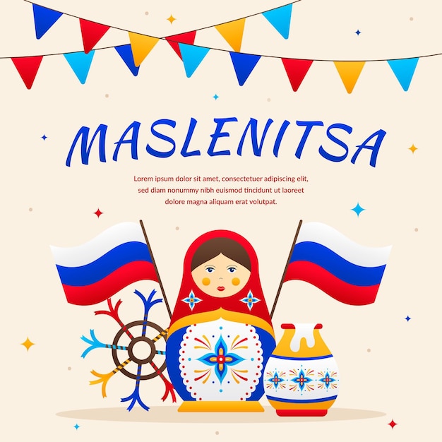 Free vector colorful maslenitsa illustration