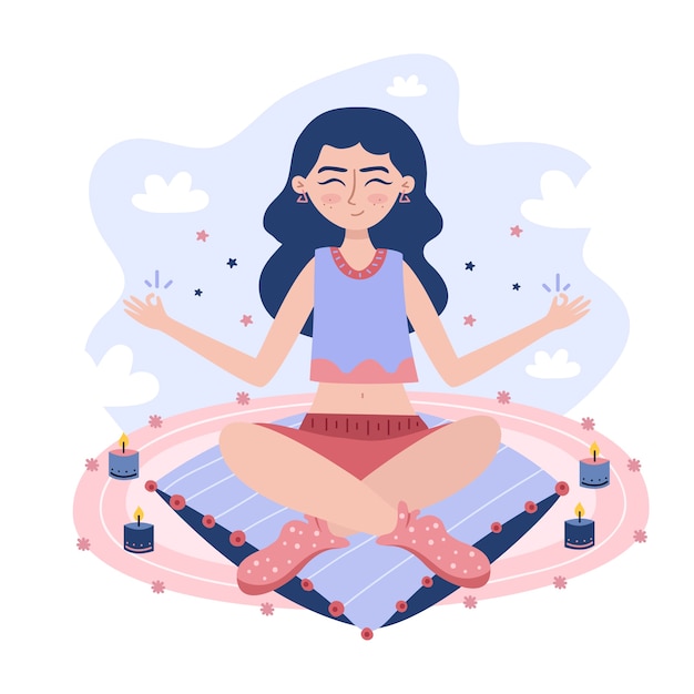 Free vector colorful meditation concept