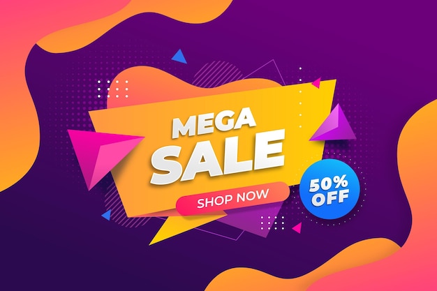 Colorful mega sale background with offer