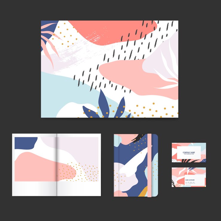 Free Vector colorful memphis design layout vector set