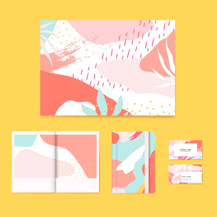 Free Vector colorful memphis design layout vector set