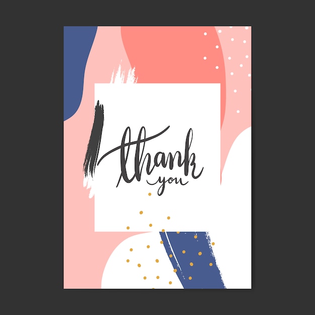 Free vector colorful memphis design thank you card vector